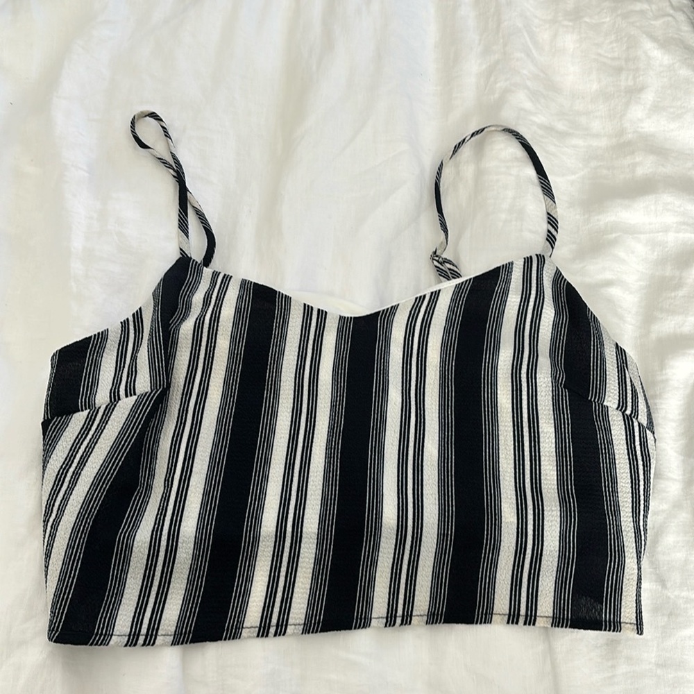 AQUA striped crop top